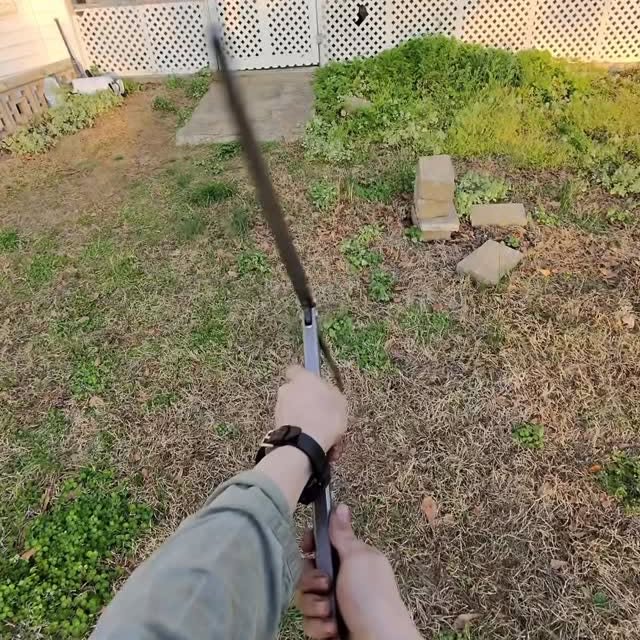 The Balisword being handled outdoors